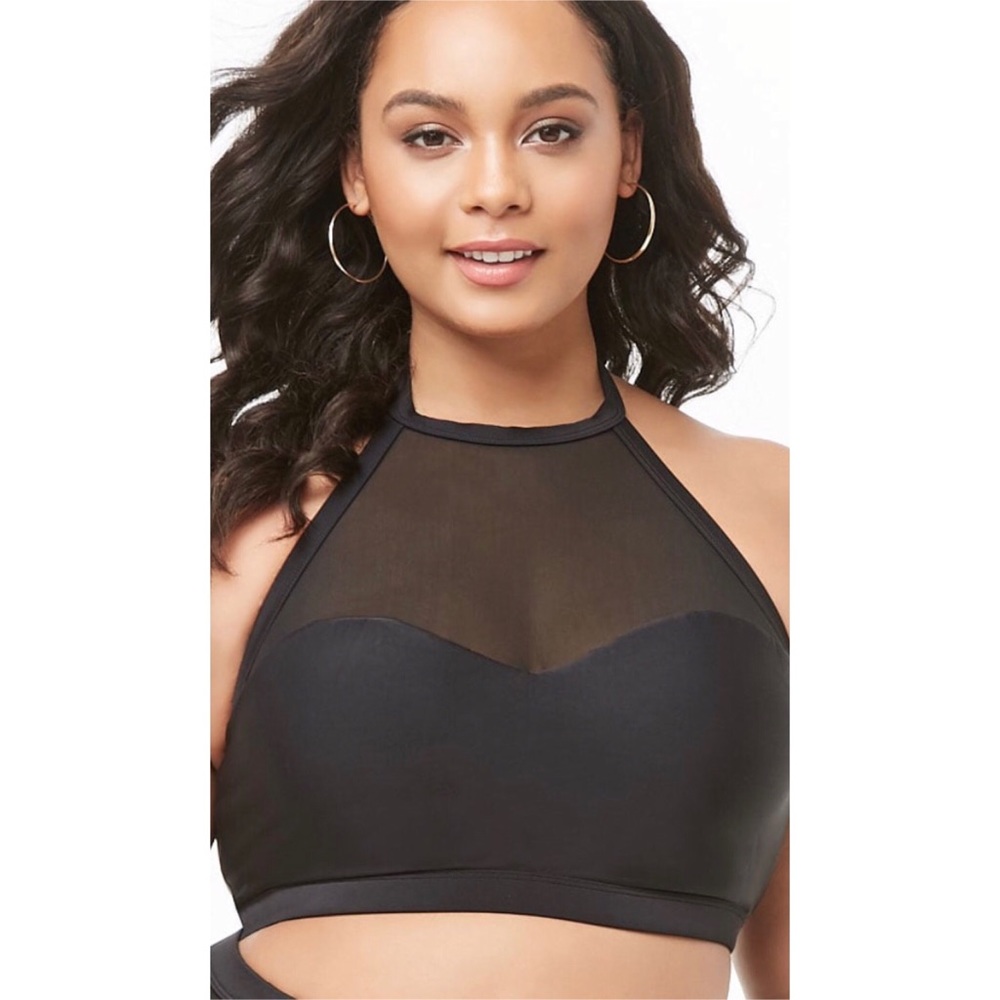Forever 21 Plus (Black) Halter (Swimsuit) Top